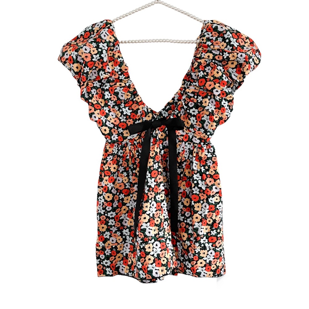 AGUA BY AGUA BENDITA Horizonte Floral Print Mini Dress in Multicolor Small - Picture 7 of 16
